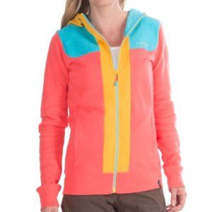 La Sportiva Women's Bimbaluna Hoodie Full Zip Blue Yellow Pink Sz Medium EUC